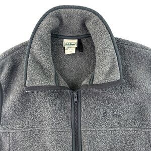 Vintage LL Bean Vest Mens Medium Gray Full Zip‎ Cursive Logo Made In USA k504